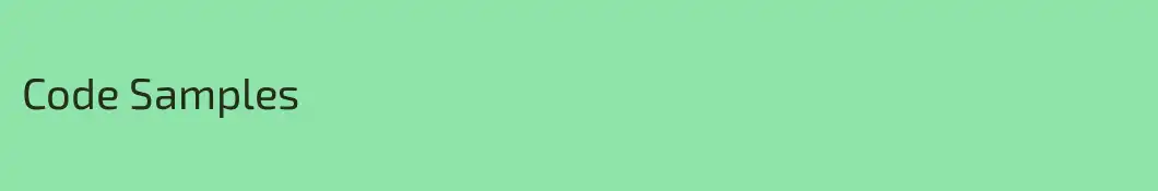 Code Samples